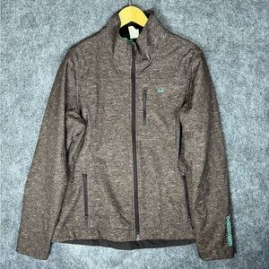 Cinch Jacket Women’s Size XL Brown Aqua Lining Full Zip Soft Shell